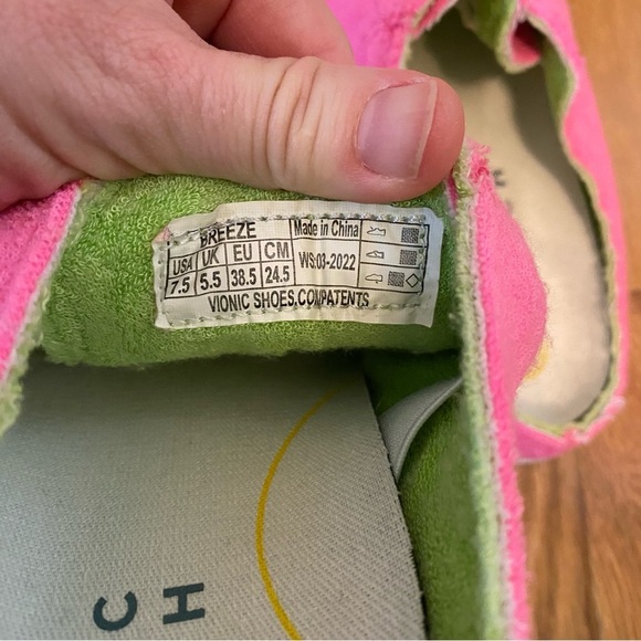 Vionic Beach breeze pink Terry mules size 7.5 - Picture 3 of 6
